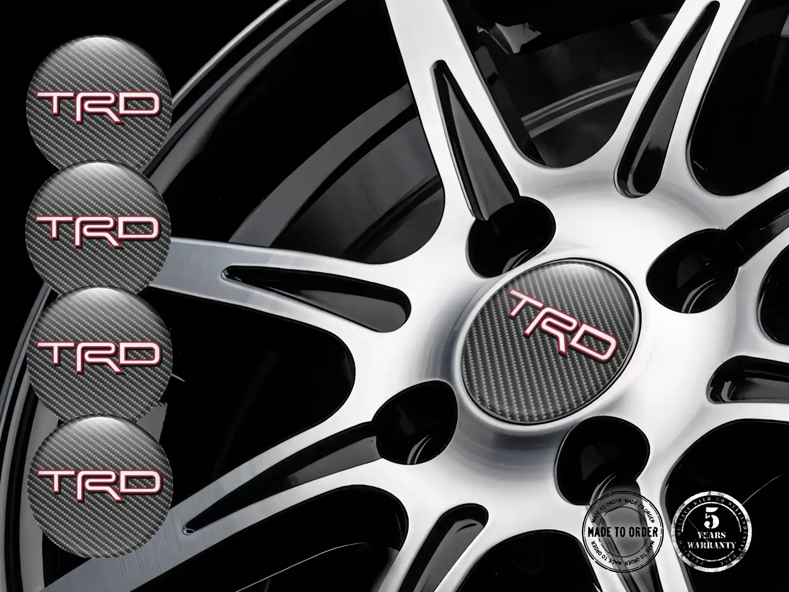 Toyota TRD Emblemas de Rueda Custom Núcleo Pulso Gravitacional